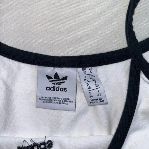 Women’s White/Black Tank Top Adidas Small - Picture 2 of 4